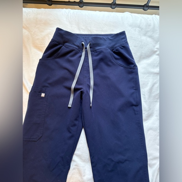 Navy Blue Figs High Waisted Scrub Pant - Picture 2 of 4